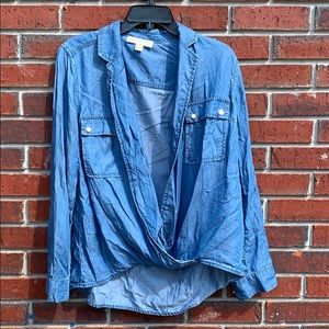 Michael Kors - Chambray Roll Sleeve Blouse